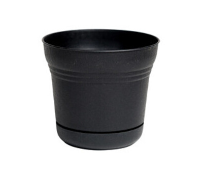 SP1000 Planter, 9.8 in Dia, 8-1/2 in H, Round, Plastic, Black, Matte